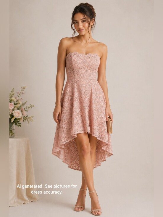 City Triangles Dresses & Skirts - ✨️4/$20. Juniors Scalloped Lace High-Low Cocktail & Wedding Guest Formal Dress